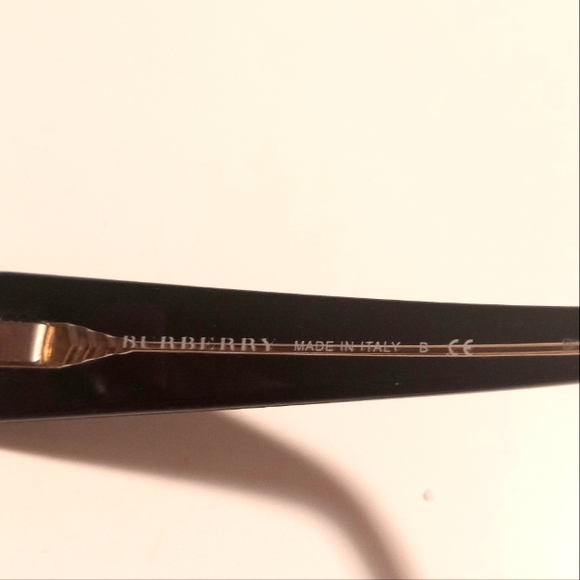 Vintage Burberry Black WomRectangular Eyeglasses Plaid Temples Italy B2043 3029 - Picture 5 of 9